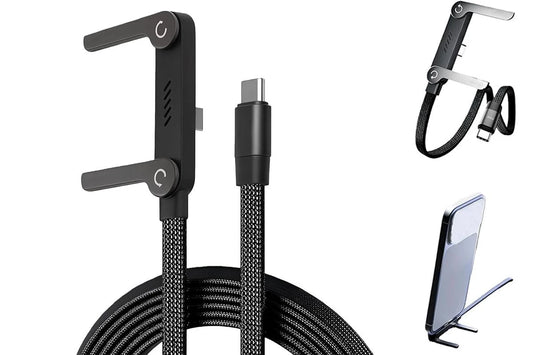 240W 2-in-1 C to C Charging Cable with Phone Stand