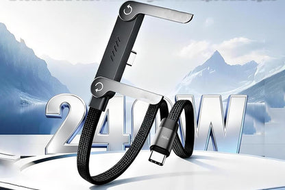 240W 2-in-1 C to C Charging Cable with Phone Stand