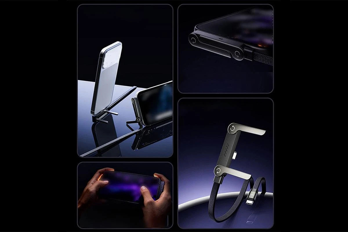 240W 2-in-1 C to C Charging Cable with Phone Stand