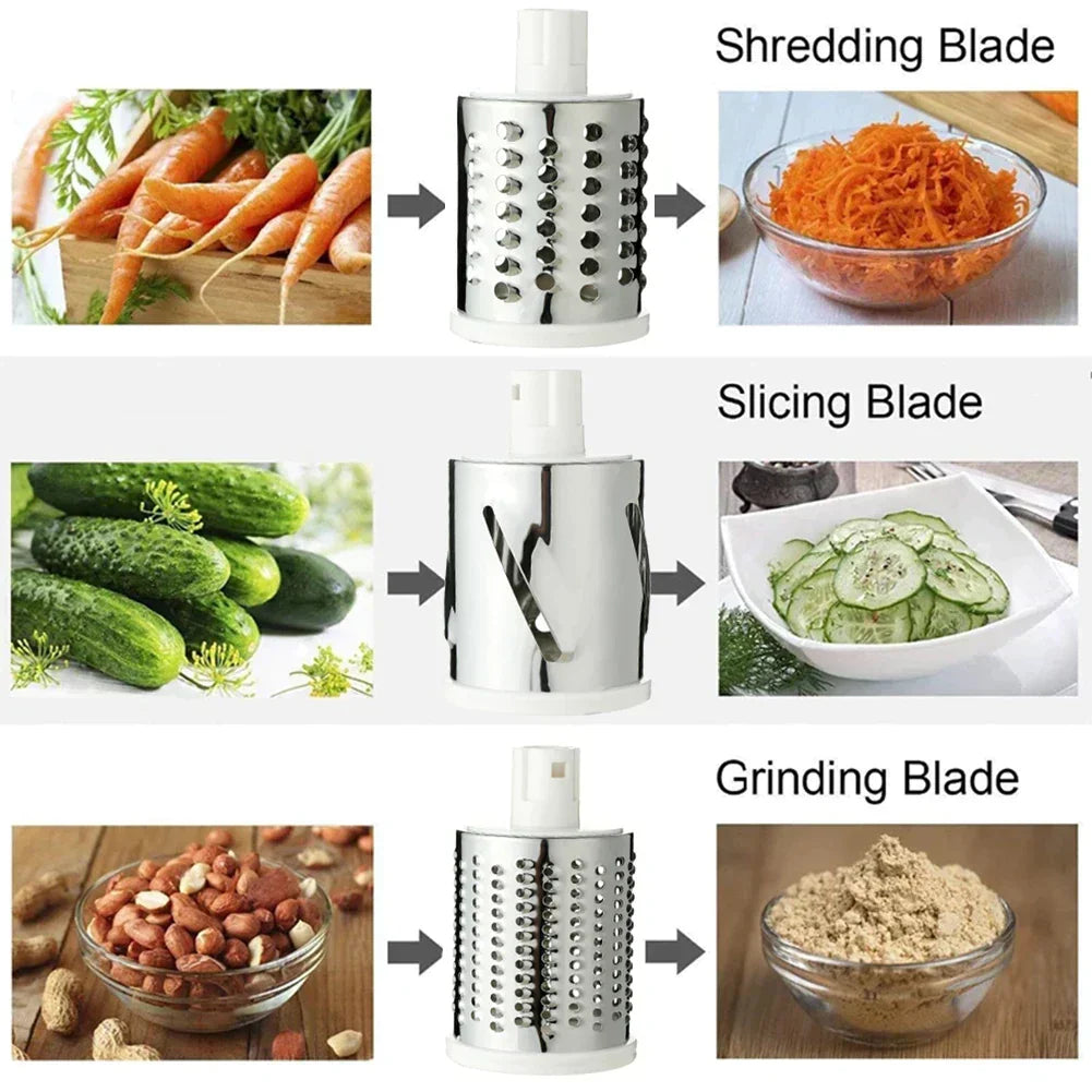 3 In 1 Manual Rotary Vegetable Drum Cutter