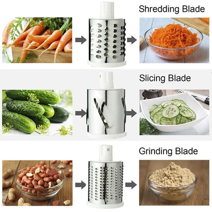 3 In 1 Manual Rotary Vegetable Drum Cutter