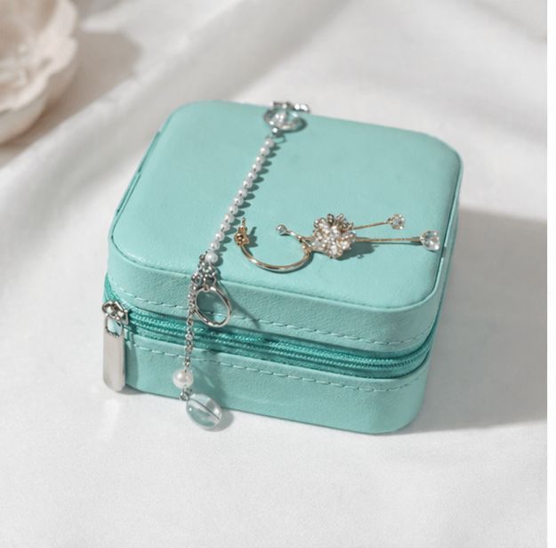 Mini Leather Square Jewellery Box