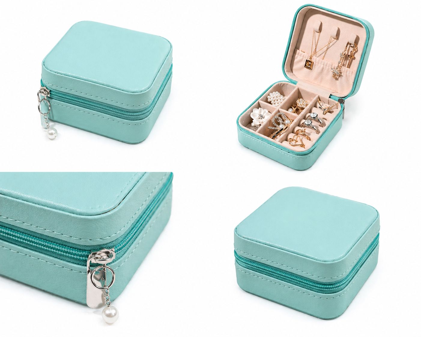 Mini Leather Square Jewellery Box